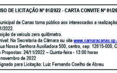 Edital Licitação nº 01/2022