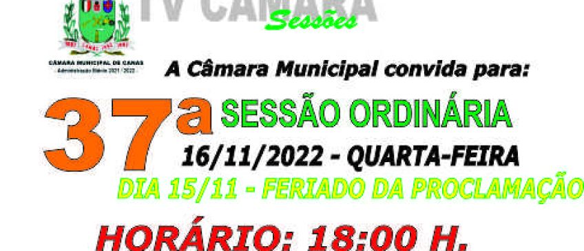 37ª Sessão Ordinária – 16/11/2022