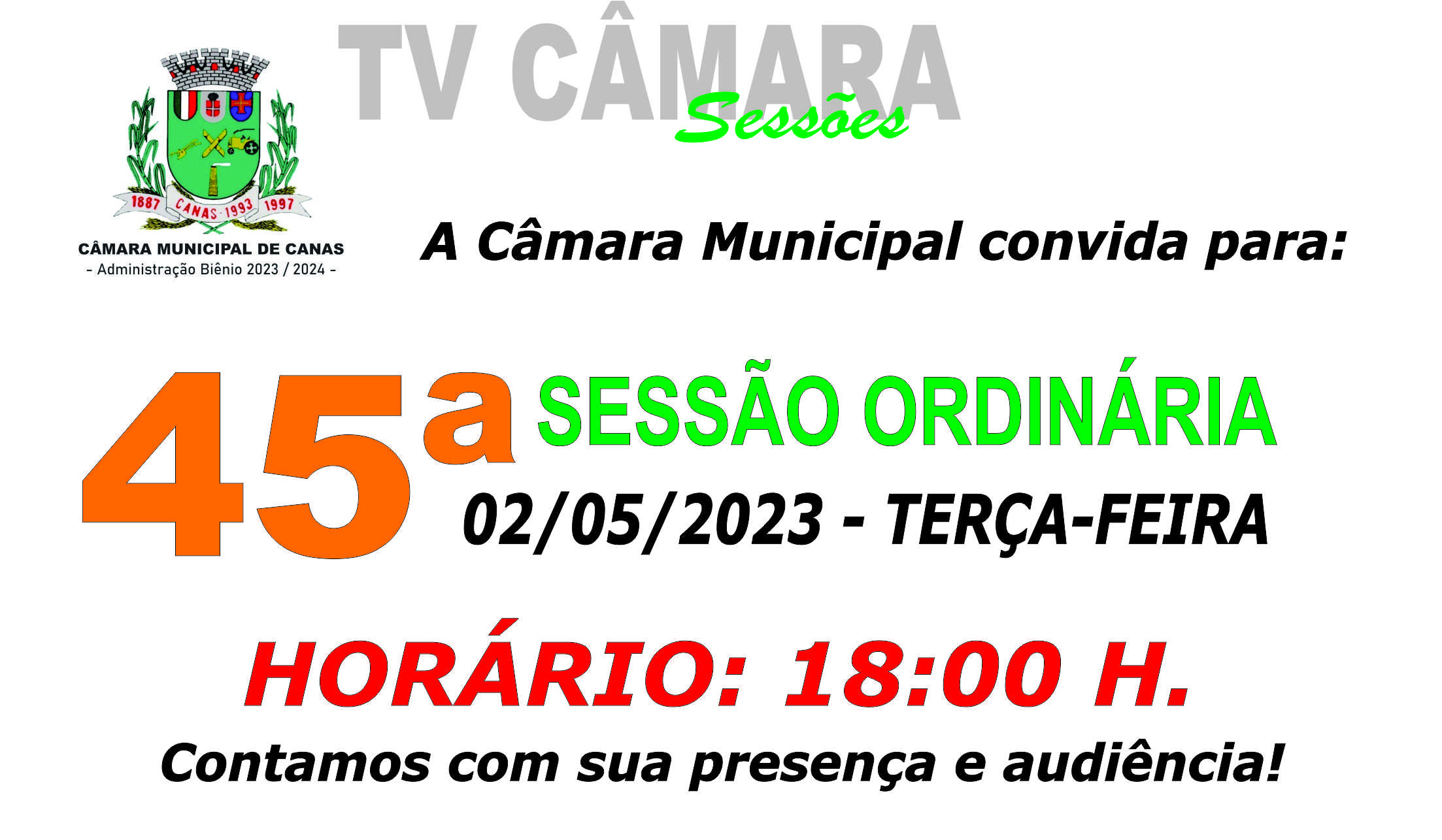 Convite para 45ª Sessão Ordinária – 02/05/2023