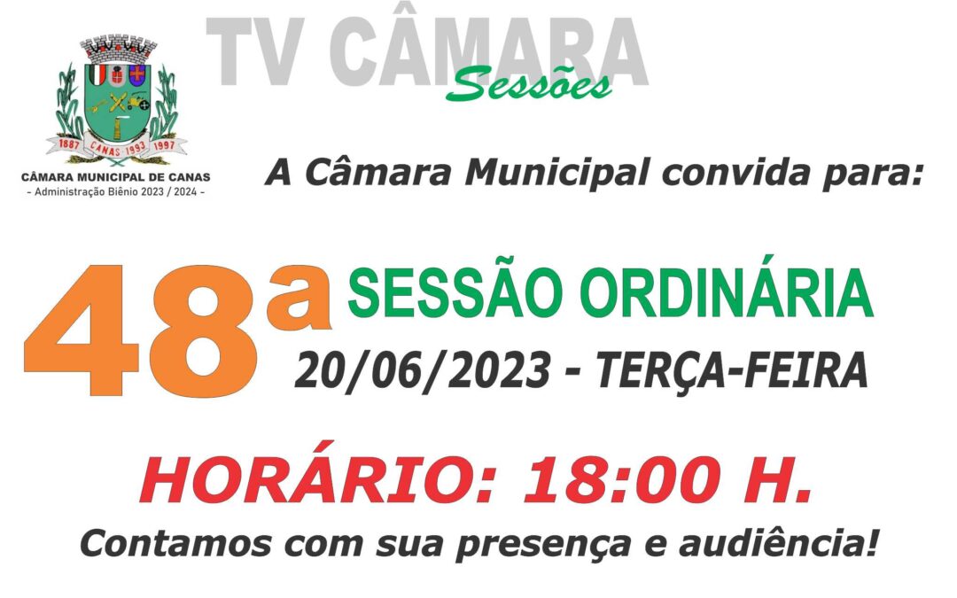 Convite para 48ª Sessão Ordinária – 20/06/2023