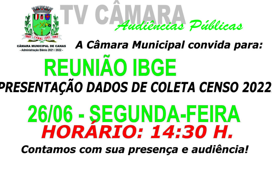 Reunião IBGE – Censo 2022 – 26/06/2023