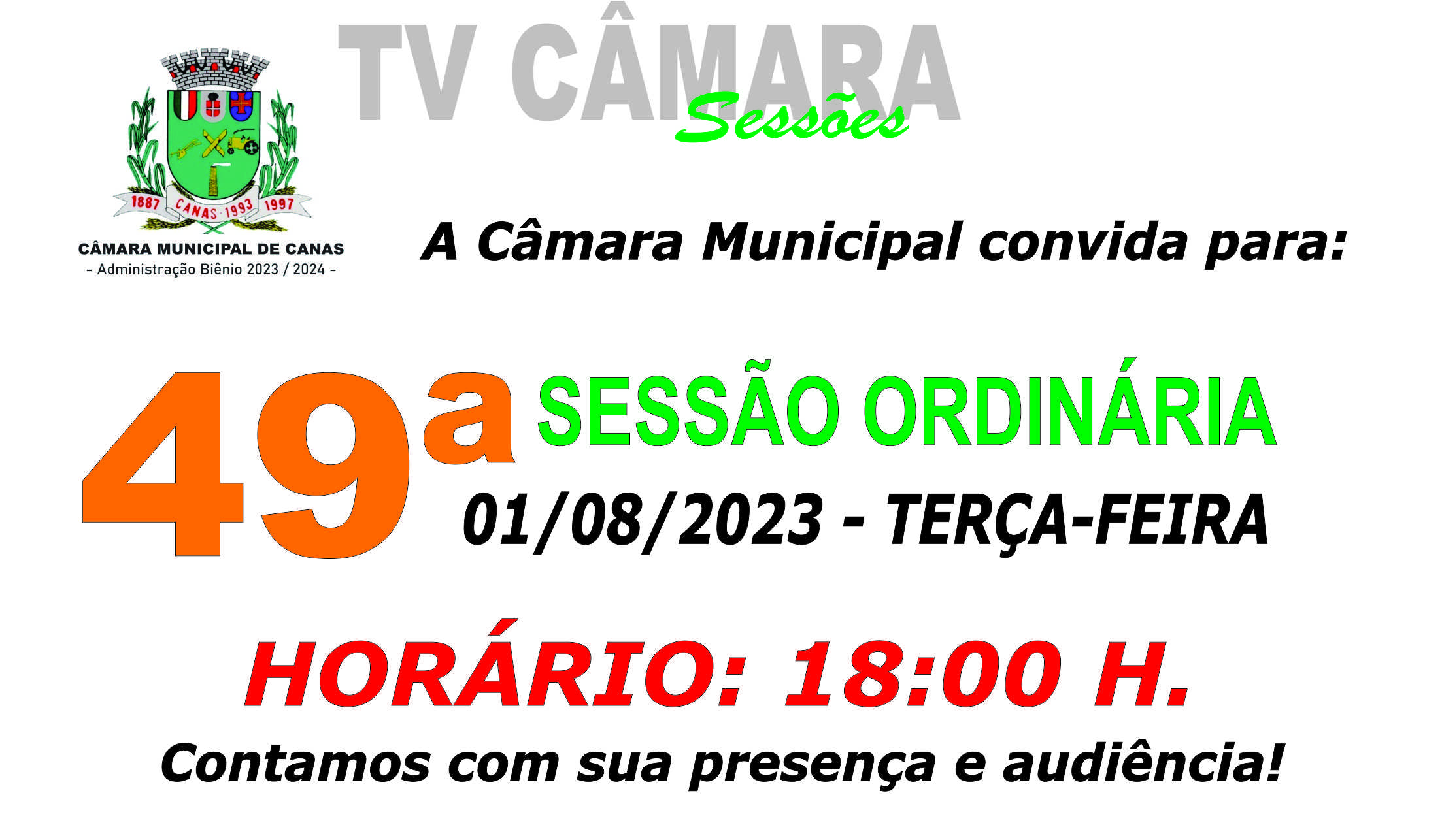 Convite para 49ª Sessão Ordinária – 01/08/2023