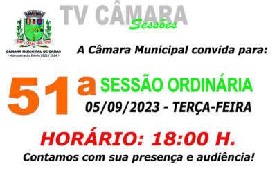 Convite para a 51ª Sessão Ordinária – 05/09/2023