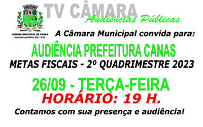 Convite Audiência Pública – Prefeitura de Canas