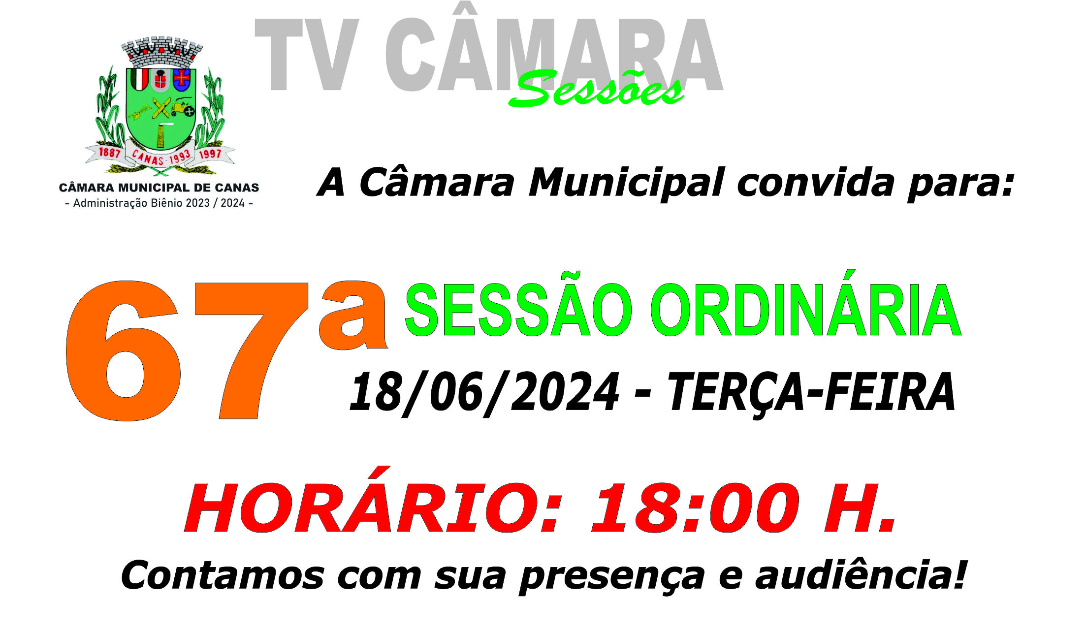 Convite para 67ª Sessão Ordinária – 18/06/2024