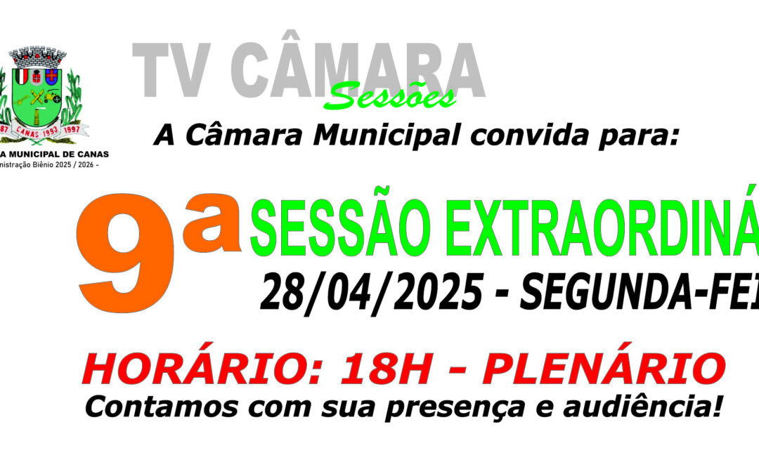 Convite para 9ª Sessão Extraordinária