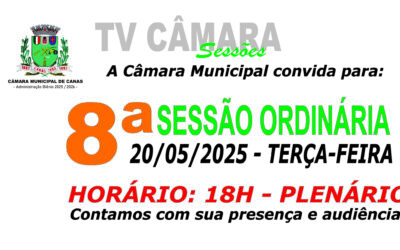 Convite para 8ª Sessão Ordinária