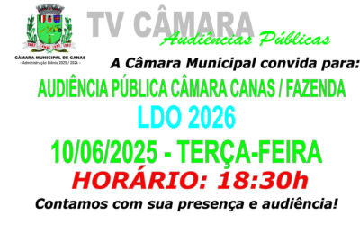 Convite Audiência Pública Câmara LDO 2026