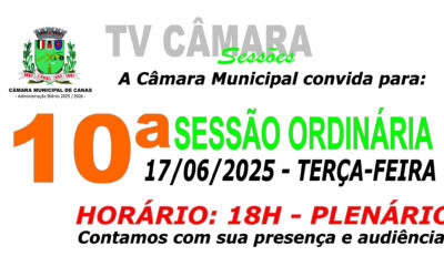 Convite para 10ª Sessão Ordinária