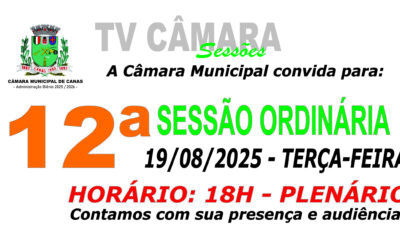 Convite para 12ª Sessão Ordinária