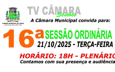 Convite para 16ª Sessão Ordinária