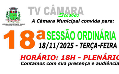 Convite para 18ª Sessão Ordinária