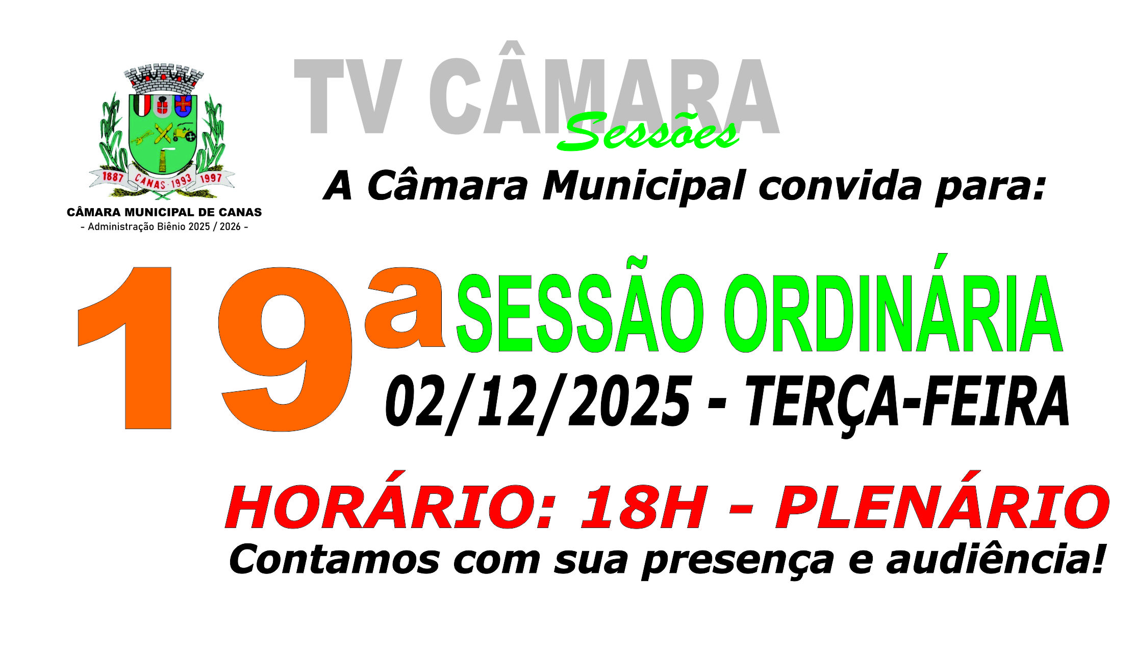 Convite para 19ª Sessão Ordinária