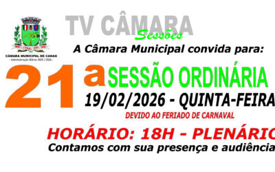 Convite para 21ª Sessão Ordinária