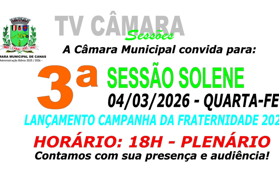 Convite para 3ª Sessão Solene