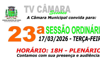 Convite para 23ª Sessão Ordinária