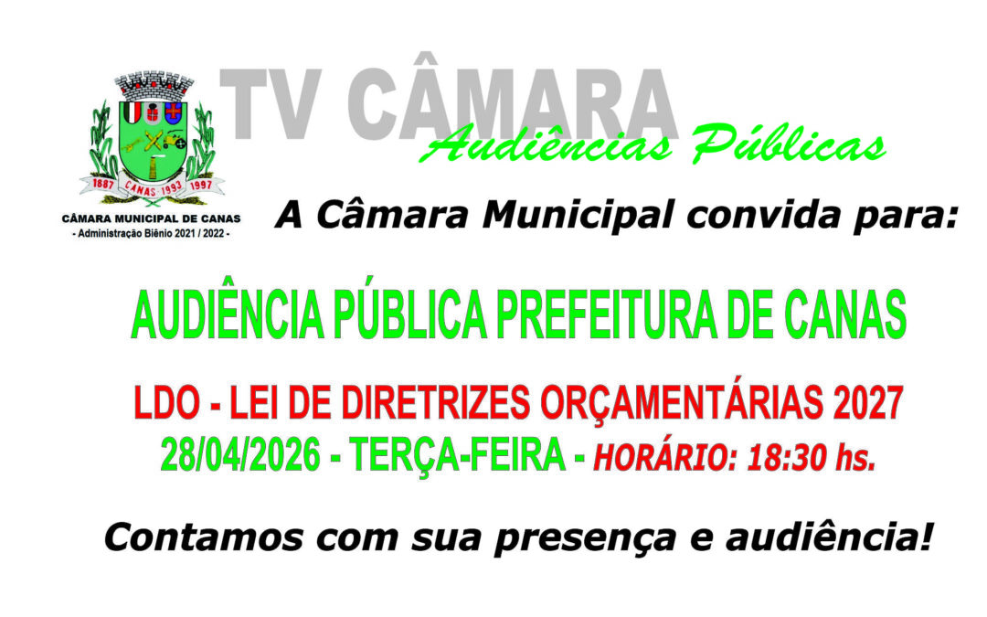 Convite Audiência Pública Prefeitura de Canas