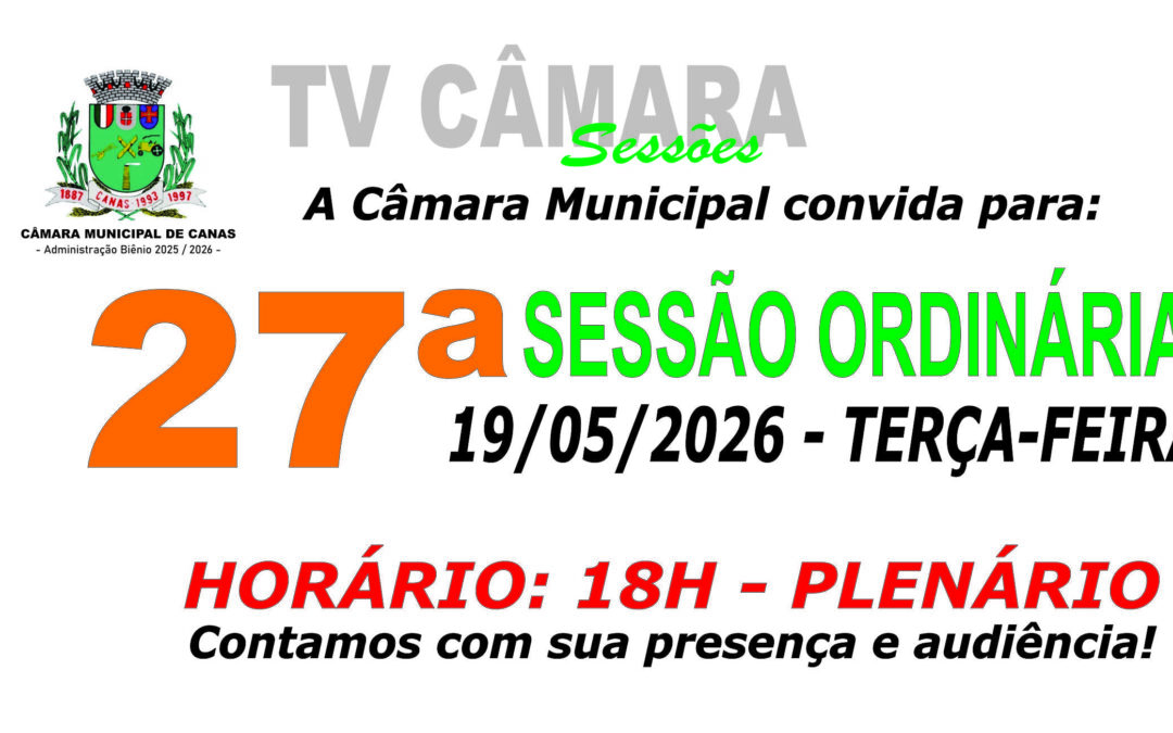 Convite para 27ª Sessão Ordinária