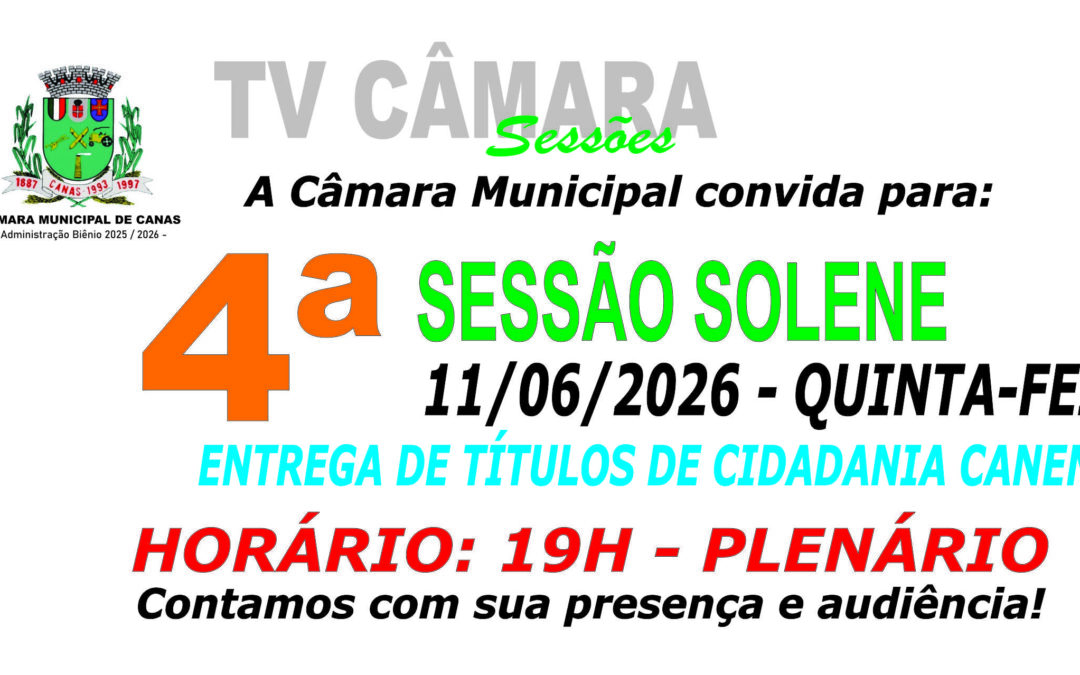 Convite para 4ª Sessão Solene