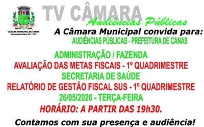 Convite Audiências Públicas – Prefeitura de Canas