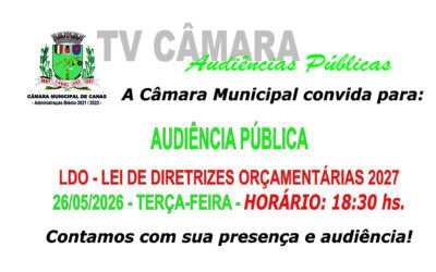 Convite Audiência Pública Câmara Canas