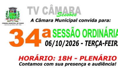 Convite para 34ª Sessão Ordinária
